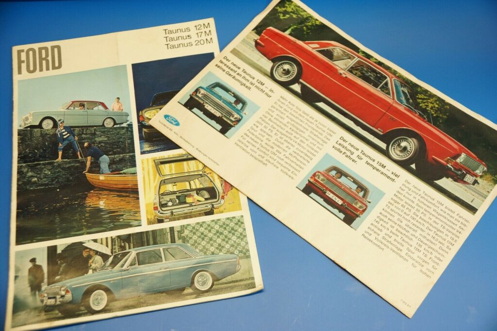Ford Taunus 17M / 20M | 2 Stk. Original Werbebroschüre | Auto-Prospekte von 1964