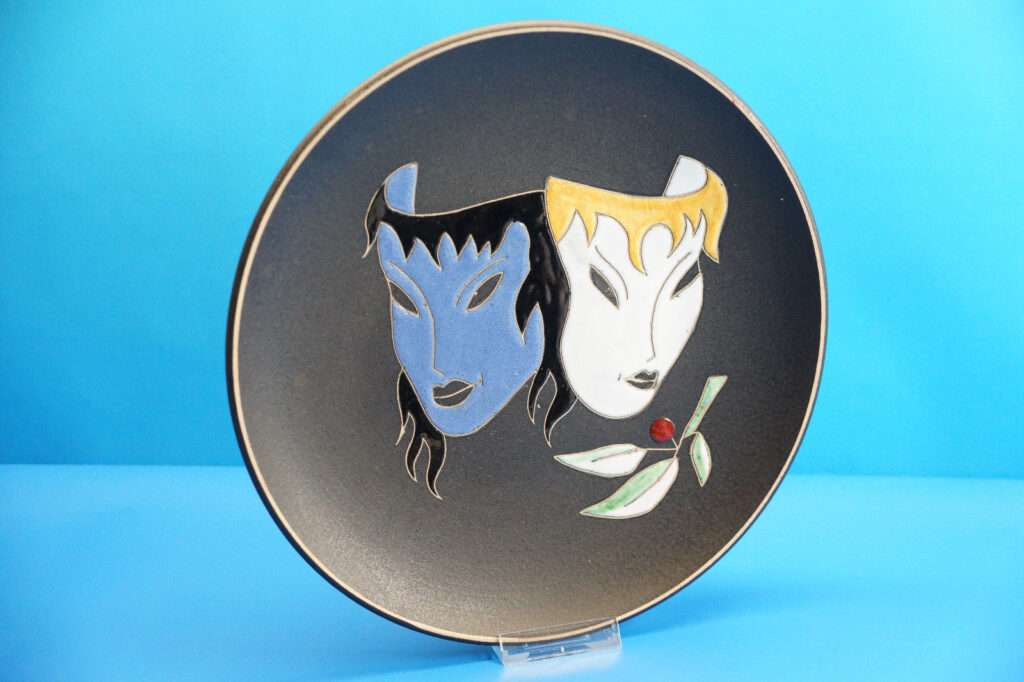 Ruscha Keramik | Wand Teller | Wandschmuck | Mask Hans Welling Design | 50er Jahre