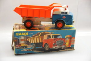 GAMA 298 Gama 2981 LKW Kipper | Kipplaster mit Originalkarton | Vintage 60er Jahre GAMA Blechspielzeug