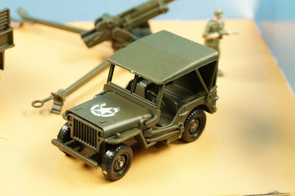 7025 Solido 1:43/1:50 U.S ARMY Militär Fahrzeuge - GMC Truck - Willys Jeep und Flak Geschütz