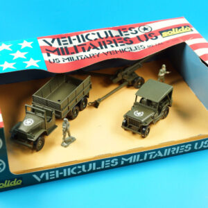 7025 Solido 1:43/1:50 U.S ARMY Militär Fahrzeuge - GMC Truck - Willys Jeep und Flak Geschütz in OVP