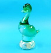 Alte Murano Glas Ente | Vogelfigur | 16 cm ,grün