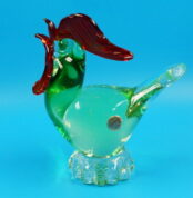 Alte Murano Glas Vogelfigur / Hahn Gockel