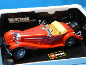 Burago 1/20 Mercedes Benz 500K Roadster 1936 Oldtimer Modellauto mit Originalkarton