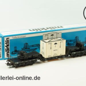 Märklin H0 | 4618 Tiefladewagen mit Übersee-Kiste | 6-Achs SSI 53 der DB Güterwagen mit OVP