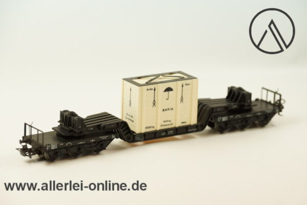 Märklin H0 | 4618 Tiefladewagen mit Übersee-Kiste | 6-Achs SSI 53 der DB Güterwagen OVP