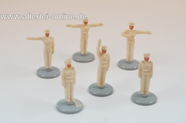 Wiking H0 1:87 Polizisten Figuren | 6 Stück Verkehrspolizisten | Figurensatz ,weiß | 50er Jahre