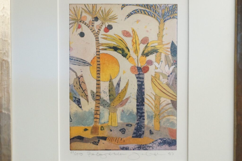 Jutta VOTTELER 1999 Original Farbradierung - Zaubergärtchen 62/150