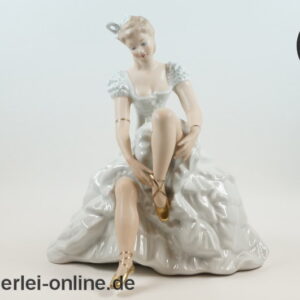 Wallendorf Porzellanfigur | sitzende Tänzerin | Ballerina | Thüringen Porzellan