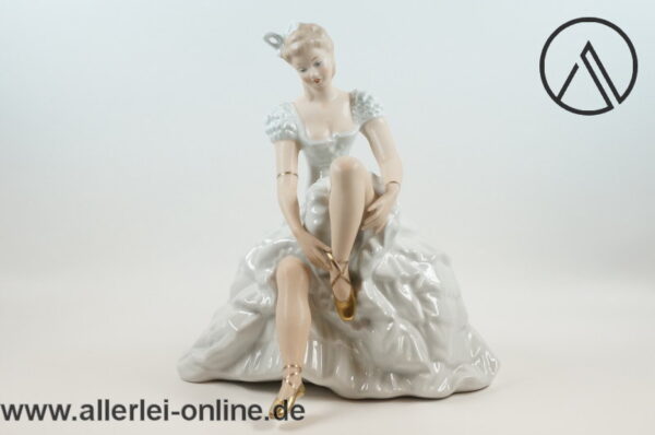 Wallendorf Porzellanfigur | sitzende Tänzerin | Ballerina | Thüringen Porzellan