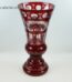 Antik Glas Vase - Pokal böhmisches Glas rubinrot geschliffen - Höhe 30,5cm