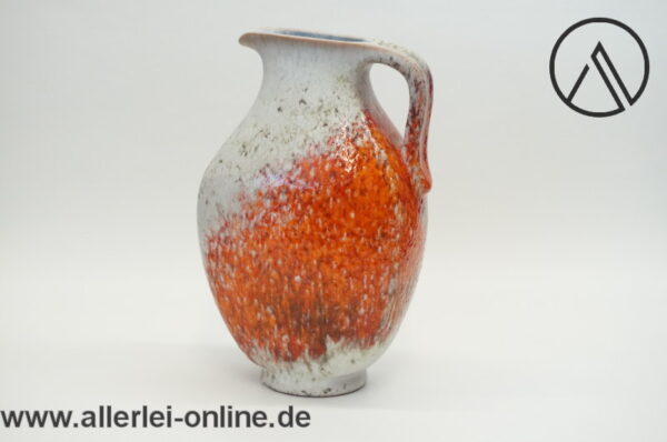 Karlsruher Majolika | Keramik Krug-Vase 7640 | Blumenvase ,rote Lasur | Design Friedegard Glatzle | Vintage Mid Century1