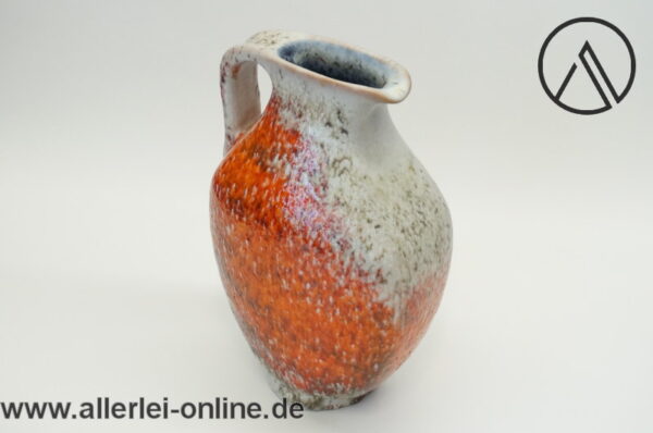 Karlsruher Majolika | Keramik Krug-Vase 7640 | Blumenvase ,rote Lasur | Design Friedegard Glatzle | Vintage Mid Century
