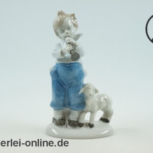 Gräfenthal GDR Porzellan | Musizierender Junge mit Lamm | Thüringen Porzellanfigur
