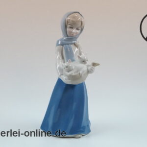 Wagner & Apel 1877 GDR Porzellan | Mädchen mit Kätzchen | 2402 Lippelsdorf Thüringen Porzellanfigur