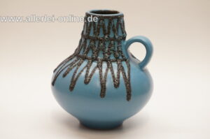 Fohr Keramik Fat Lava Vase 411-16 | Henkelvase ,dunkel Türkis | Vintage Pottery