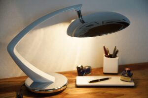 Hustadt Leuchten | Fase Madrid Boomerang 64 Design Büro Lampe | 60er Jahre Tischleuchte