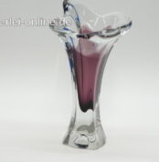 Glas Vase - Zipfelvase | 20 cm | Violett - Lila | Vintage Glasvase ,wohl Murano Italien