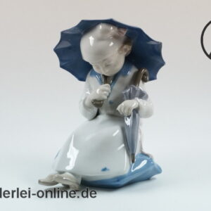 Gräfenthal GDR Porzellan | schlafendes Mädchen unter Regenschirm | Thüringen Porzellanfigur