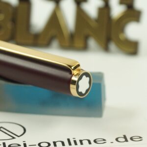 Montblanc Noblesse Slim Line Füller / Füllfederhalter "M" - Weinrot / Bordeaux rot - 80er Jahre