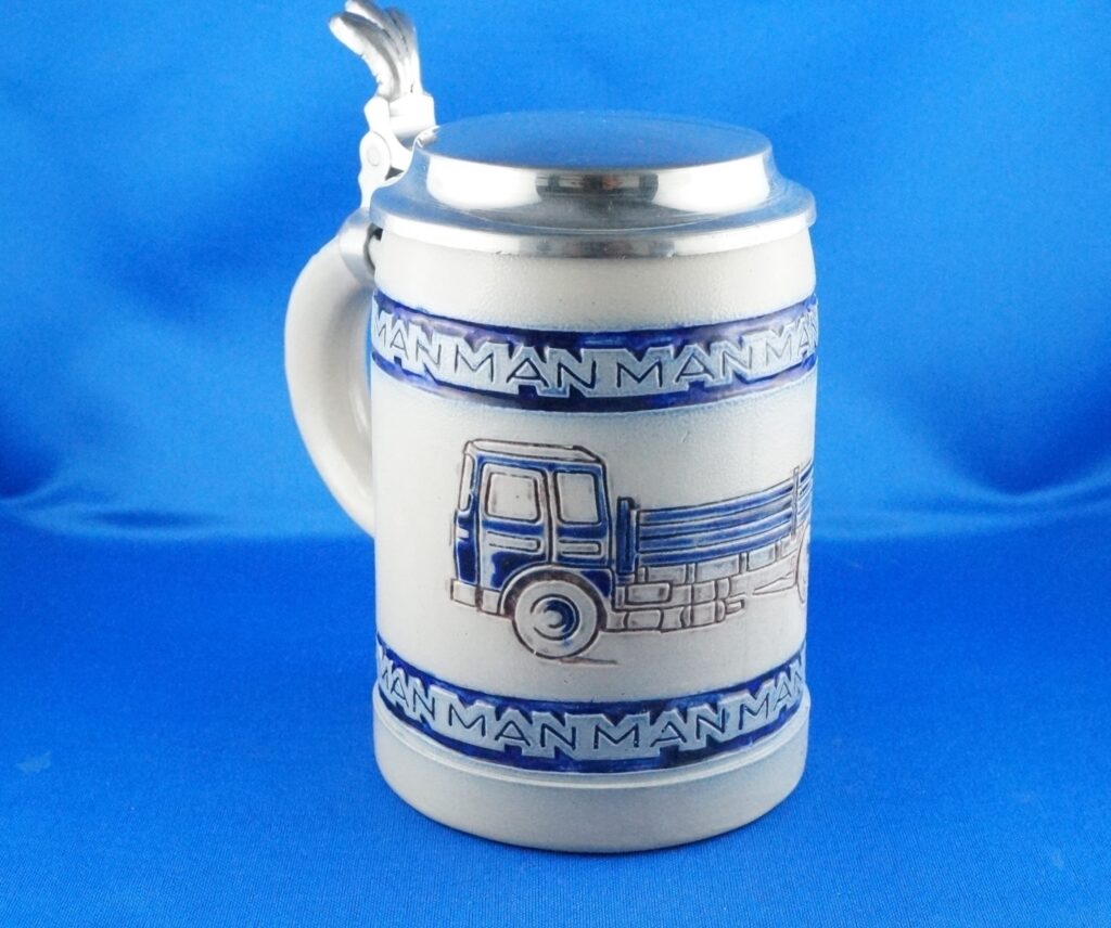 Alter MAN 19.281 Lastwagen LKW Seidel - Bierkrug / Deckelkrug mit Zinndeckel