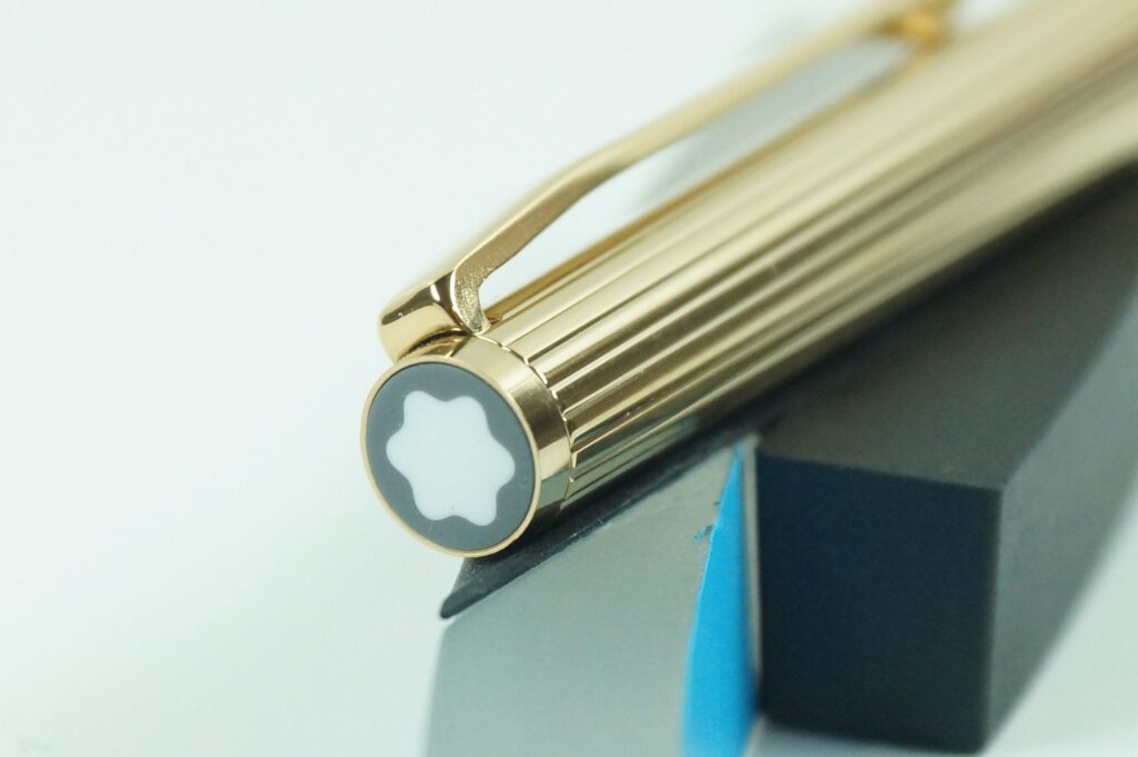 Montblanc Slim Line Noblesse | Füllfederhalter 1147 | Kappe ,Gold Fadenguilloche | - Ersatzteil - REPLACEMENT Cap - MINT !