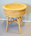 Vintage Bambus Rattan Tisch | Beistelltisch | Hocker ,rund