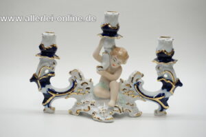 ARPO Porzellan Kerzenhalter | Kerzenleuchter mit Putte 3-armig | Made in Romania Curtea de Arges