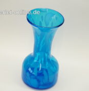 Glas Vase | Blumenvase | weiß/hellblau | 24 cm | Vintage 60-70er Jahre