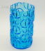 Glas Vase | Blumenvase | Blau | 19 cm | Vintage 60-70er Jahre