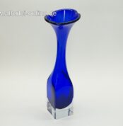 Glas Vase | Blumenvase massives Glas | Blau - 29,5 cm | Vintage Solifleur Glasvase