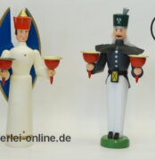 Erzgebirge Bergmann und Engel | Kerzenleuchter Lichterfiguren | Seiffener Volkskunst | 25 cm