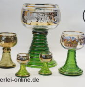 5 Stück Römer / Weinrömer | XXL Weinrömer Glas | Andenkengläser mit Traubendekor