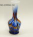 Glas Vase | Bunt - weiss/orange/blau | Blumenvase 21 cm | Vintage 60-70er Jahre