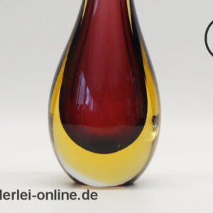 Herrliche mehrfarbige Sommerso-Technik Glas Vase | Solifleurvase Glasvase | Vintage 60-70er