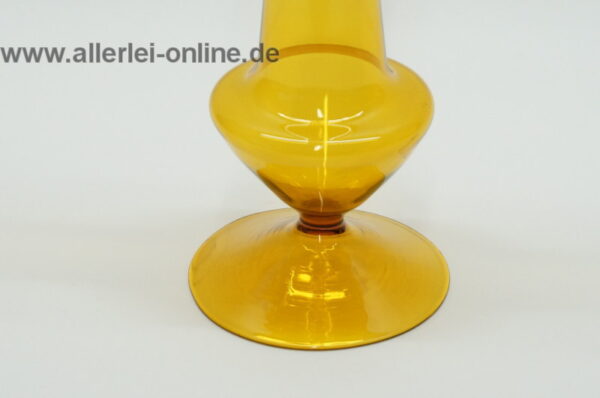Lauscha Glas Vase | Zarte dünnwandige Blumenvase | Filigranes Farbglas Bernstein ,orange 1