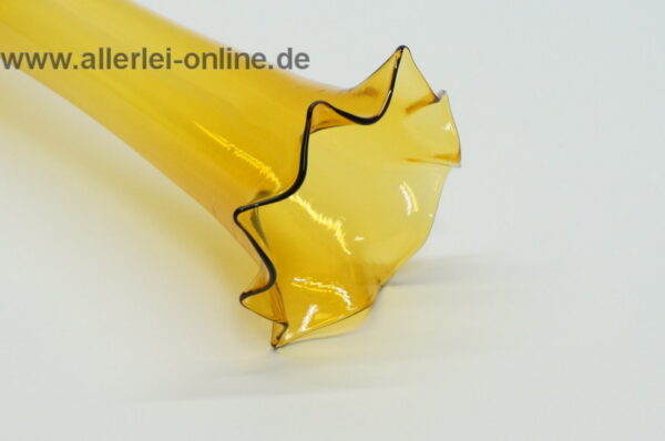 Lauscha Glas Vase | Zarte dünnwandige Blumenvase | Filigranes Farbglas Bernstein ,orange 2