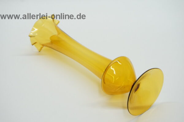 Lauscha Glas Vase | Zarte dünnwandige Blumenvase | Filigranes Farbglas Bernstein ,orange 3