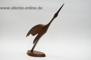 Teak Kranich | Teakholz Reiher Vogel | Danish Mid Century Design der 60er Jahre | 30 cm
