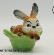 Goebel Hase im Körbchen | Vintage Porzellan Osterhase Figur