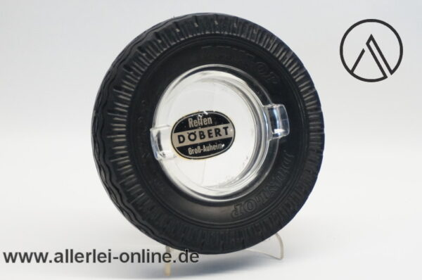 Glas Reifen-Aschenbecher | DUNLOP Reifen | Vintage 60-70er Jahre Ashtray