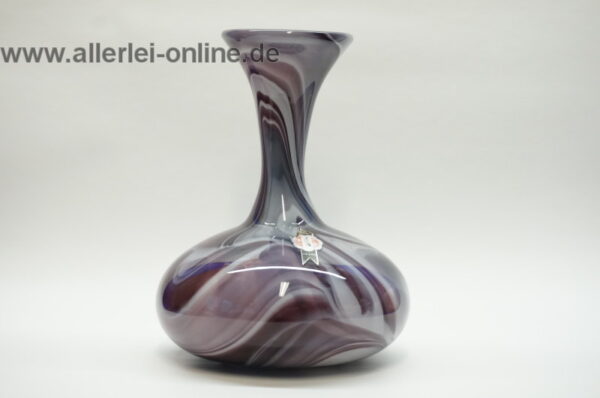 Glas Vase | AV Empoli Murano Glasvase | 26 cm | Lila / Violett | Vintage Empoli Italy glass