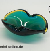 Sommerso-Technik | Vintage Glass Ashtray | Glas Aschenbecher | Glasschale grün