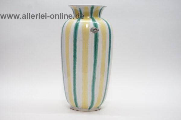 Jasba Keramik Vase 566-25 | Blumenvase - grün,gelb und weiß | Vintage 50s German Pottery