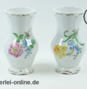 Dresdner Handmalerei Weimar Porzellan Vasen | 2 Stück Blumenvase | Tischvase | 14 cm