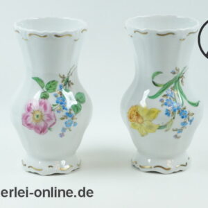 Dresdner Handmalerei Weimar Porzellan Vasen | 2 Stück Blumenvase | Tischvase | 14 cm