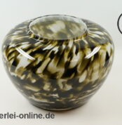 Glas Vase | Vintage Überfangglas Glasvase | 20 x 14 cm | braun/weiß