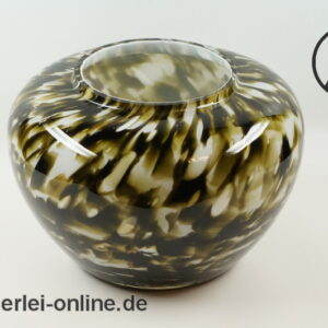 Glas Vase | Vintage Überfangglas Glasvase | 20 x 14 cm | braun/weiß