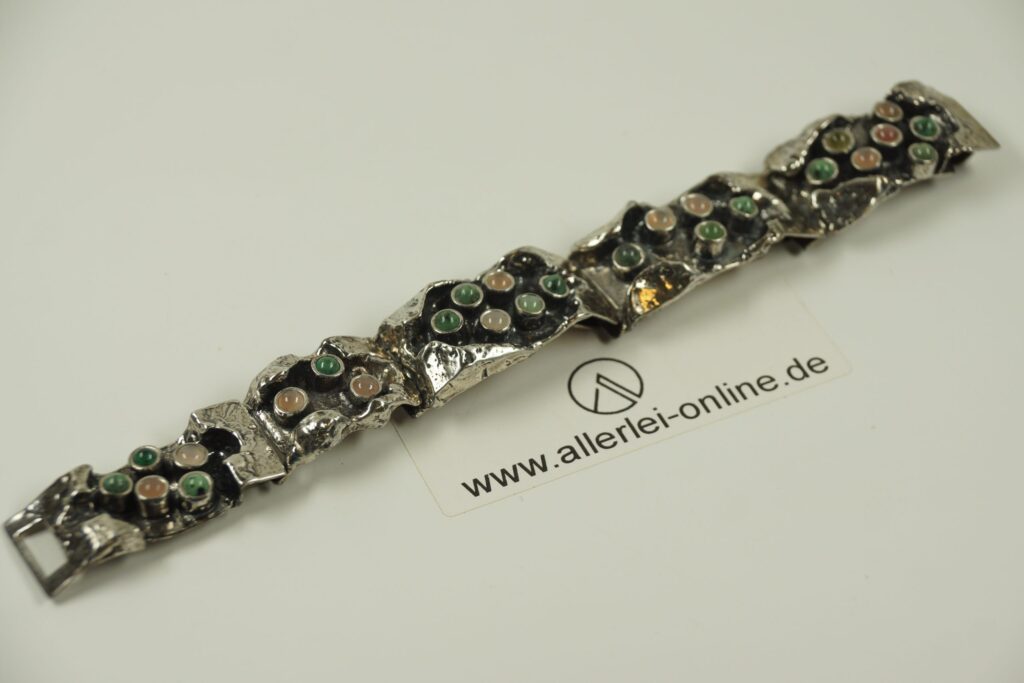 Brutalistisches Armband | Silberarmband | 835 Silber - 104 gr. | Vintage Schweden Modernist Silber-Schmuck