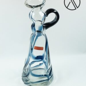 Freiherr von Poschinger Glas Vase | Blumenvase Mundgeblasen | klar-blau | 31 cm